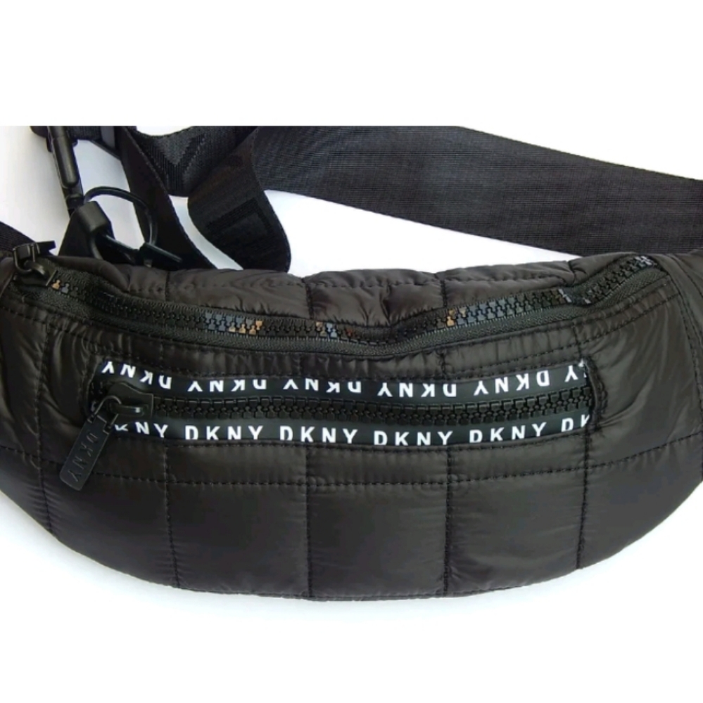 DKNY Black Quilted Belt Bag